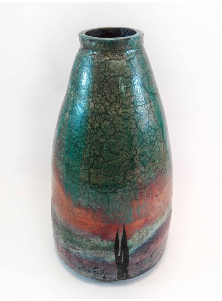 Japanese Ceramic Handmade Vase Raku