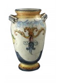 Vaso grande di ceramica in stile classico, cotto e decorato a mano