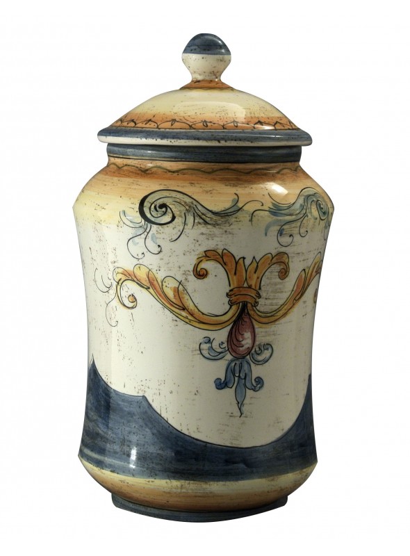Hand-painted big albarello vase