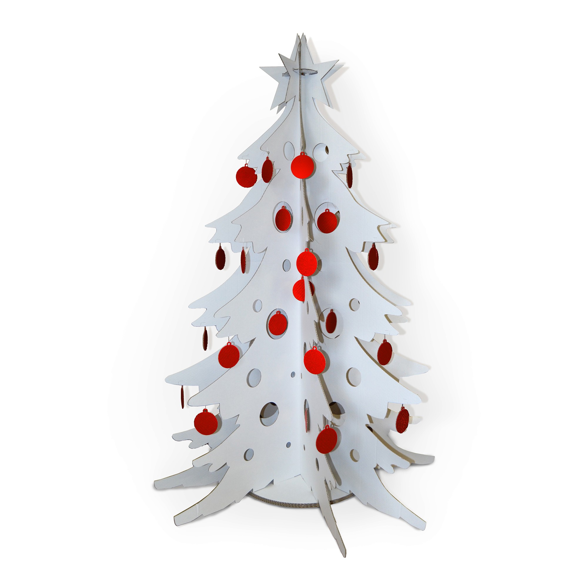 ALBERO DECORATIVO BIANCO IN CARTONE CM 58, MADE IN ITALY TABLEAU