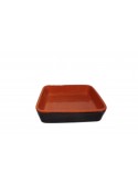 Squared brown fire clay pan