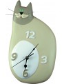 Hand-painted ceramic cat clock