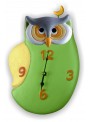 Hand-painted ceramic owl clock