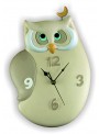 Hand-painted ceramic owl clock