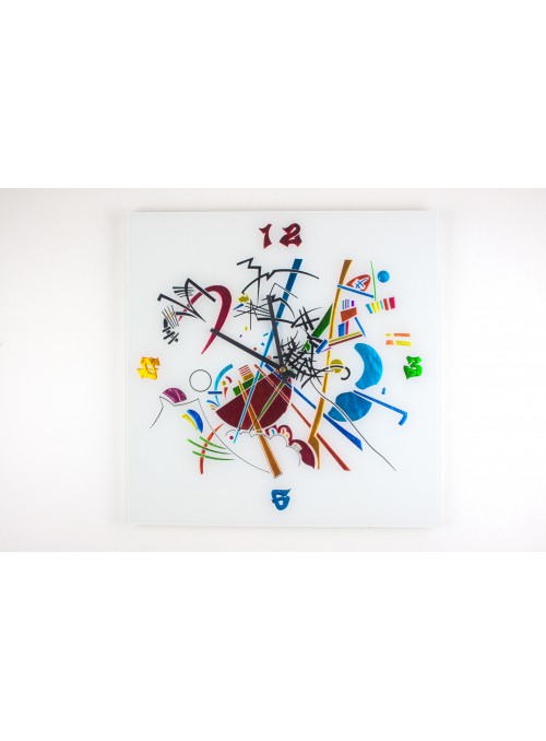 Glass artistic clock - Kandinskij time big