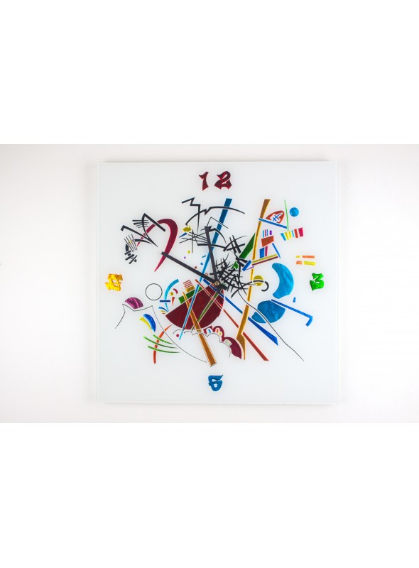 Glass artistic clock - Kandinskij time big