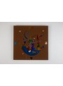 Brown glass artistic clock - Composizione