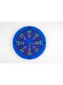 Blue rounded glass clock - Mandala