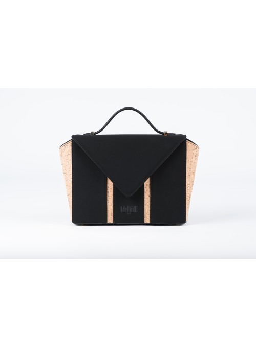 Borsetta in nabuck e sughero - Bighty Black &amp; Cork