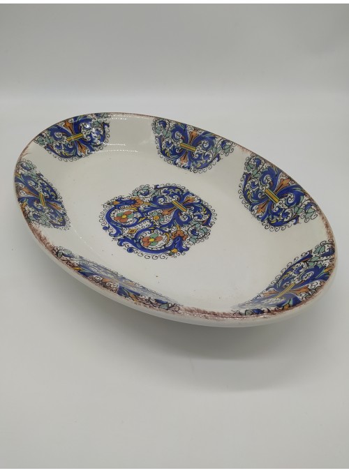 Vassoio ovale in ceramica decorato