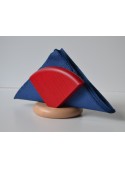 Wooden napkin holder in natural-red