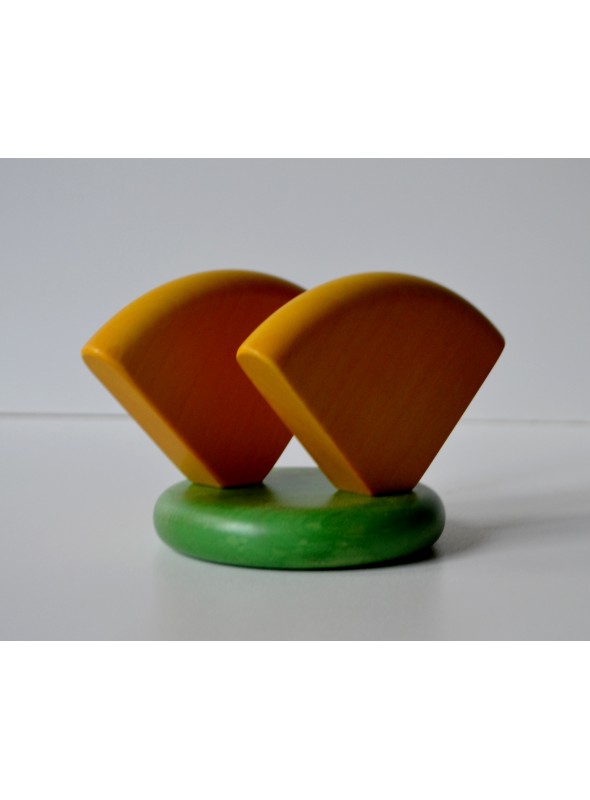 Wooden napkin holder yellow-green