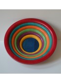 Large wooden multicolor-red centerpiece - Arena