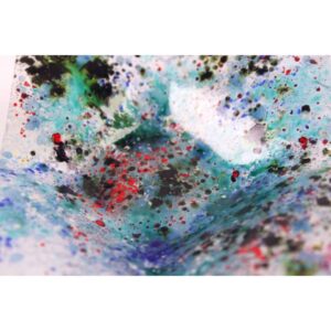 Vassoio quadrato azzurro realizzato a mano in vetro fusione - Galassia