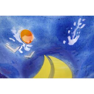 Vassoio quadrato ornamentale con un paesaggio marino - Vela 3 grande