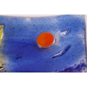 Vassoio rettangolare ornamentale decorato a mano con un paesaggio marino - Vela 4 piccolo