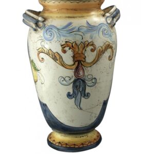 Vaso grande di ceramica in stile classico, cotto e decorato a mano