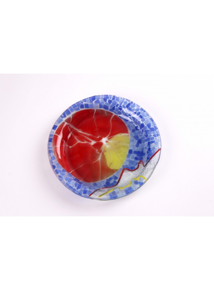 Piatto artigianale di vetro a mosaico - Orbita Piatto artigianale di vetro a mosaico - Orbita