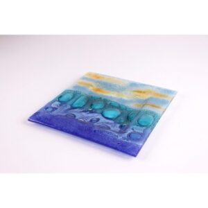 Vassoio quadrato piccolo in vetro colororato - Burbujas