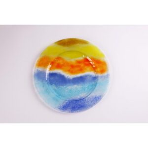 Vassoio tondo di vetro artigianale in due diverse colorazioni - Preludio