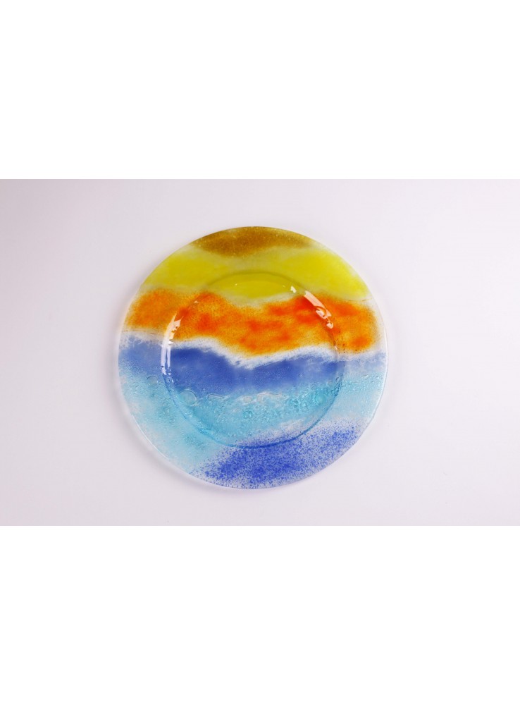 Vassoio tondo di vetro artigianale in due diverse colorazioni – Preludio Vassoio tondo di vetro artigianale in due diverse colorazioni - Preludio