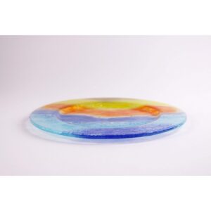 Vassoio tondo di vetro artigianale in due diverse colorazioni - Preludio