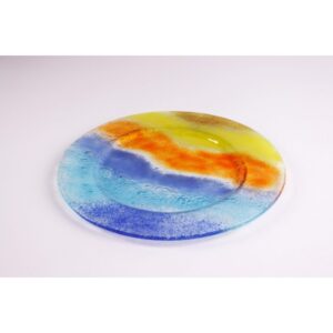 Vassoio tondo di vetro artigianale in due diverse colorazioni - Preludio