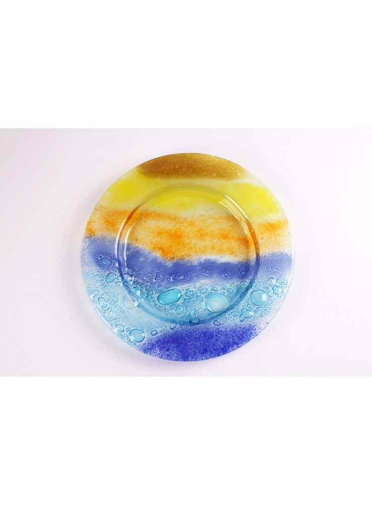 Vassoio tondo di vetro artigianale in due diverse colorazioni - Preludio Vassoio tondo di vetro artigianale in due diverse colorazioni - Preludio