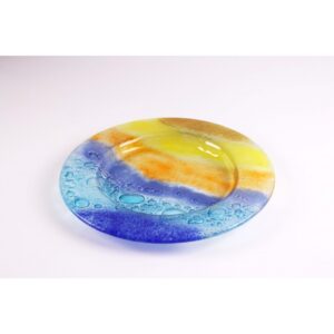 Vassoio tondo di vetro artigianale in due diverse colorazioni - Preludio