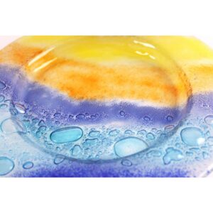 Vassoio tondo di vetro artigianale in due diverse colorazioni - Preludio