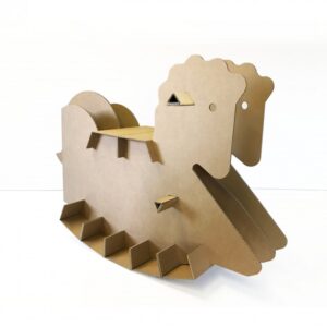 Cavallo a dondolo in cartone ondulato avana - Furia