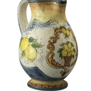 Caraffa grande in ceramica cotta e decorata a mano