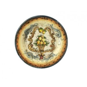 Piatto piccolo in ceramica cotta e decorata a mano