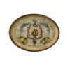 Vassoio ovale in ceramica cotta e decorata a mano