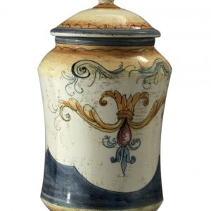 Albarello grande in ceramica cotta e decorata a mano