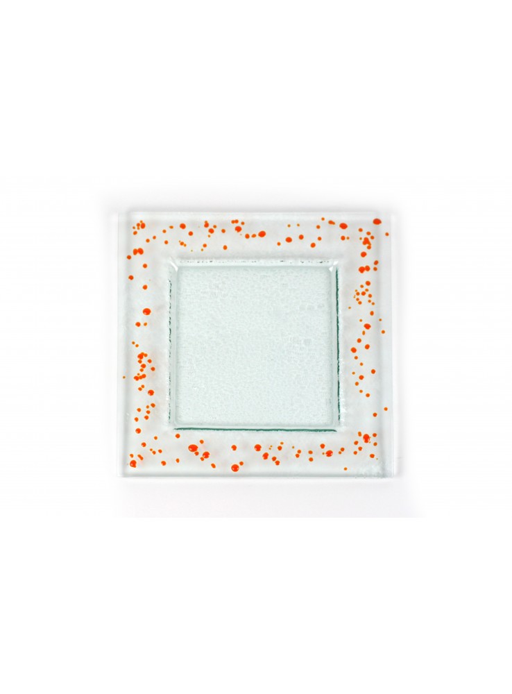 Piatto in vetro fusione quadrato grande - Graniglie Piatto in vetro fusione quadrato grande - Graniglie