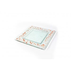 Piatto in vetro fusione quadrato grande - Graniglie