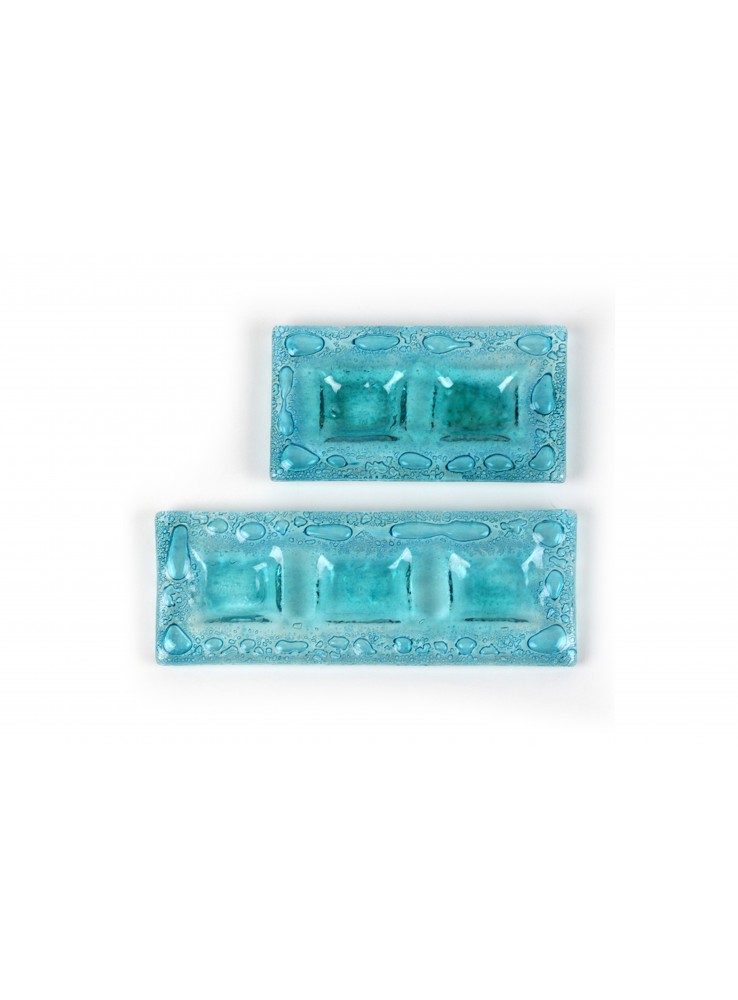 Set piattini per salse in vetro fusione Set piattini per salse in vetro fusione