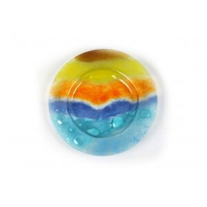 Piatto in vetro fusione tondo - Orizzonte