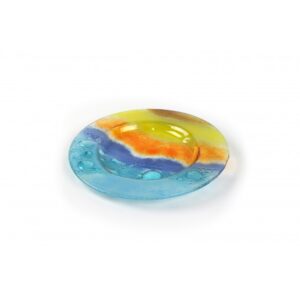 Piatto in vetro fusione tondo - Orizzonte