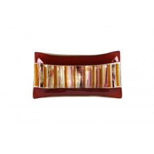 Vassoio rettangolare in vetro fusione - Ambra