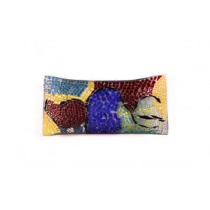 Vassoio rettangolare in vetro fusione - Mosaico multicolor