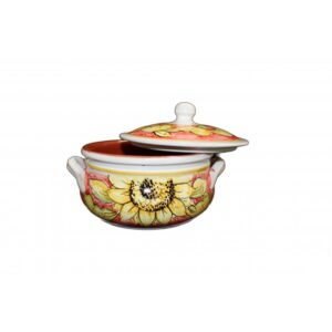Casseruola da fuoco in argilla e cristalline - Rose