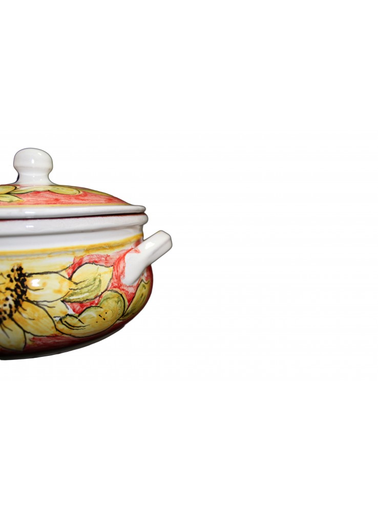 Casseruola da fuoco in argilla e cristalline – Rose Casseruola da fuoco in argilla e cristalline - Rose