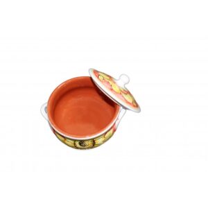 Casseruola da fuoco in argilla e cristalline - Rose