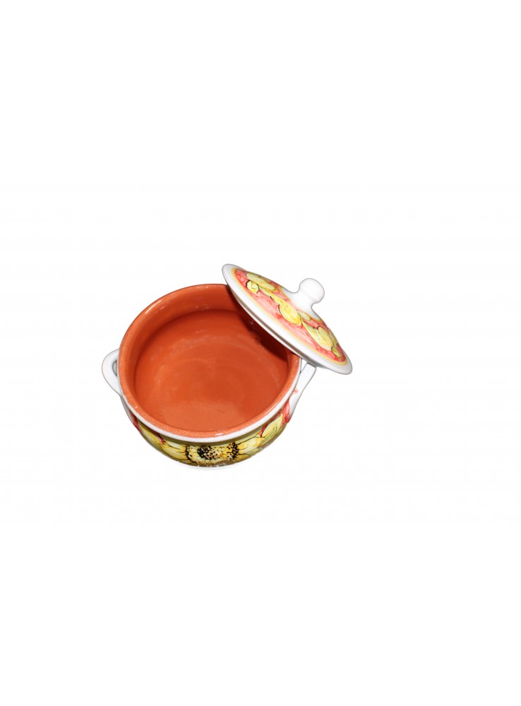 Casseruola da fuoco in argilla e cristalline – Rose Casseruola da fuoco in argilla e cristalline - Rose