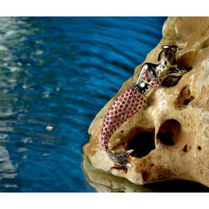 Ciondolo in bronzo placcato oro con swarovsky - Sirena