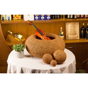 Porta oggetti rotondo in sughero biondo - Nepal contenitore