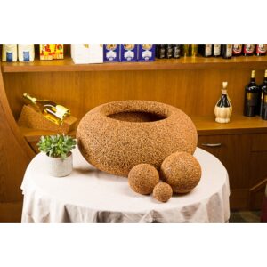 Porta oggetti rotondo in sughero biondo - Nepal contenitore