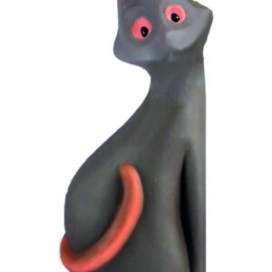Gattina in ceramica colorata a mano